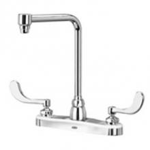 Zurn Industries Z871S4-XL-HS - FAUCET (XL), 8'' KITCHEN, 8'' BENT RISER SPOUT, -4 HDL. HOSE SPRAY