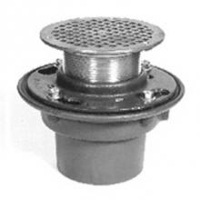 Zurn Industries ZB415-4NL-8B-USA - CI Floor Drain w/8'' Rd Adj Pol Bronze Str w/Heel Proof Sq Opening Grate-100 USA