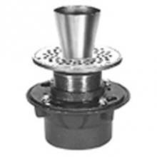 Zurn Industries ZB415-2NH-7E - CI Floor Drain w/ 7'' Rd Adj Polished Bronze Strainer w/ 4'' Dia Funnel