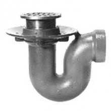 Zurn Industries ZN453-3NH-5B - CI Trap Drain w/ 5'' Rd Adj Polished Nickel Str w/ Heel Proof Sq Opening Grate