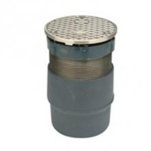 Zurn Industries ZN1400-4NL-BZ - N.I. Adj Level-Trol Floor Cleanout w/4'' Neo-Loc Outlet, BZ