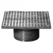 Zurn Industries ZN400-8S-PD - 8'' Sq Adj Polished Nickel Strainer w/ Secured Heel Proof Grate-Prom Deck
