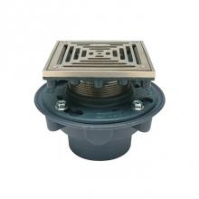 Zurn Industries ZN415-4NL-6SZ-P - CI Floor Drain  6'' Sq Polished Nickel Leveling Strainer w/ Sq Openings-TP