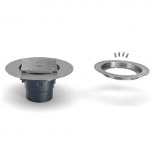 Zurn Industries CO2-AB2-ST-SS-CC - CO2 ABS Cleanout w/5'' Sq SS Head, SS Deck Plate, CC, 2''x3'' Outlet