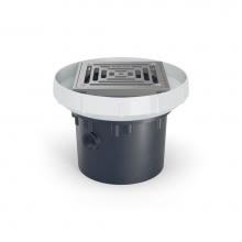 Zurn Industries EZ-AB4-ST-SS - ABS Slab on Grade Floor Drain ? 5-inch Square Stainless-Steel Strainer with 4-inch Bottom Outlet