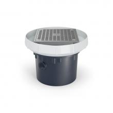 Zurn Industries EZ-AB4-ST - ABS Slab on Grade Floor Drain ? 5-inch Square Nickel Bronze Strainer with 4-inch Bottom Outlet