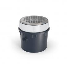 Zurn Industries EZ-AB4 - ABS Slab on Grade Floor Drain ? 5-inch Round Nickel Bronze Strainer with 4-inch Bottom Outlet