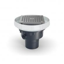 Zurn Industries EZ-AB3-S6 - ABS Slab on Grade Floor Drain ? 6-inch Square Nickel Bronze Strainer with 3-inch x 4-inch Bottom O