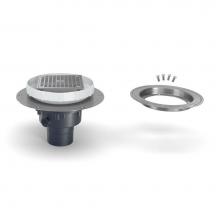 Zurn Industries EZ2-AB2-CC - EZ2 ABS Drain w/ 5'' NB Head , SS Deck Plate,CC and 2x3 Outlet P.N. 3160780142