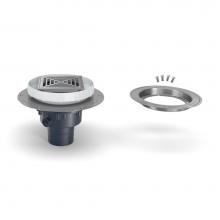 Zurn Industries EZ2-AB3-ST-SS-CC - ABS Floor Drain ? 5-inch Stainless-Steel Head, Deck Plate and Clamp Collar with 3-inch x 4-inch Bo