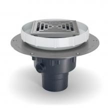 Zurn Industries EZ2-AB3-ST-SS - ABS Floor Drain ? 5-inch Stainless-Steel Head and Deck Plate with 3-inch x 4-inch Bottom Outlet