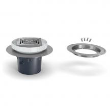 Zurn Industries EZ2-AB4-SS-CC - ABS Floor Drain ? 5-inch Stainless-Steel Head and Clamp Collar with 4-inch Bottom Outlet
