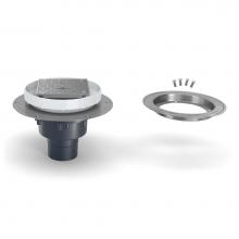 Zurn Industries EZC2-AB2-ST-CC - ABS Floor Drain Cleanout ? 5-inch Stainless-Steel Cover and Deck Plate, with Clamp Collar and 2-in