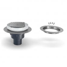 Zurn Industries EZC2-AB2-CC - ABS Floor Drain Cleanout ? 5-inch Nickel Bronze Head with Stainless-Steel Deck Plate, Clamp Collar
