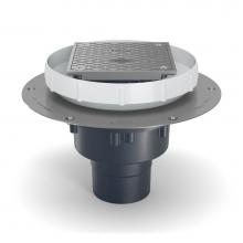 Zurn Industries EZC2-AB2-ST-SS - ABS Floor Drain Cleanout ? 5-inch Stainless-Steel Cover and Deck Plate with 2-inch x 3-inch Bottom