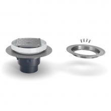 Zurn Industries EZC2-PV3-ST-CC - EZC2 PVC Cleanout w/5'' Sq NB Head, SS Dck Plate, CC, 3''X4'' Outlet