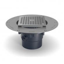 Zurn Industries FD2-PV3-ST - FD2 PVC Drain w/5'' Sq NB Head, SS Deck Plate and 3''X4'' Outlet PN