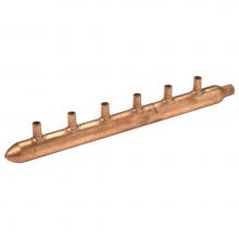 Zurn Industries QCM43-6GX - 3/4'' BR PEX x Closed Copper  Manifold  with 6 1/2'' BR PEX Outlets