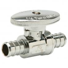 Zurn Industries QQTV60SGX - XL Plated Brass Barbed Stop - 1/2'' Barb x 3/8'' OD Compression Straight Stop