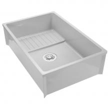 Zurn Industries Z1996-36-AW - Z1996 24 X 36 White Mop Basin w/PVC Drain Assy PN 658650029