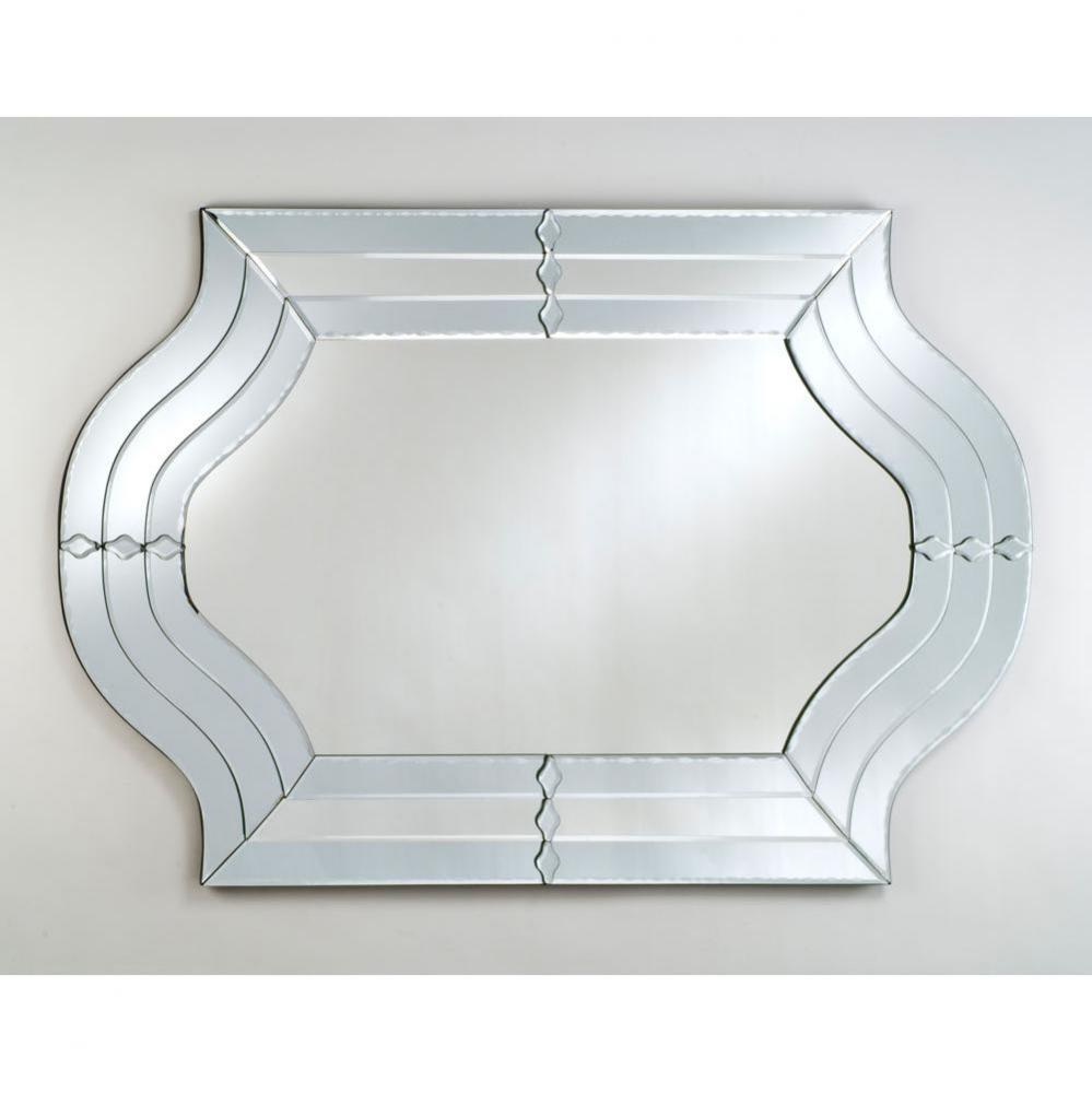 29X47 Shaped Contemporary Cut Glass & Etched