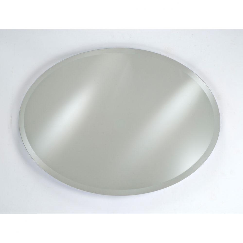 24X32 Oval Frameless Beveled Hung Horizontal- No Tilt Brackets