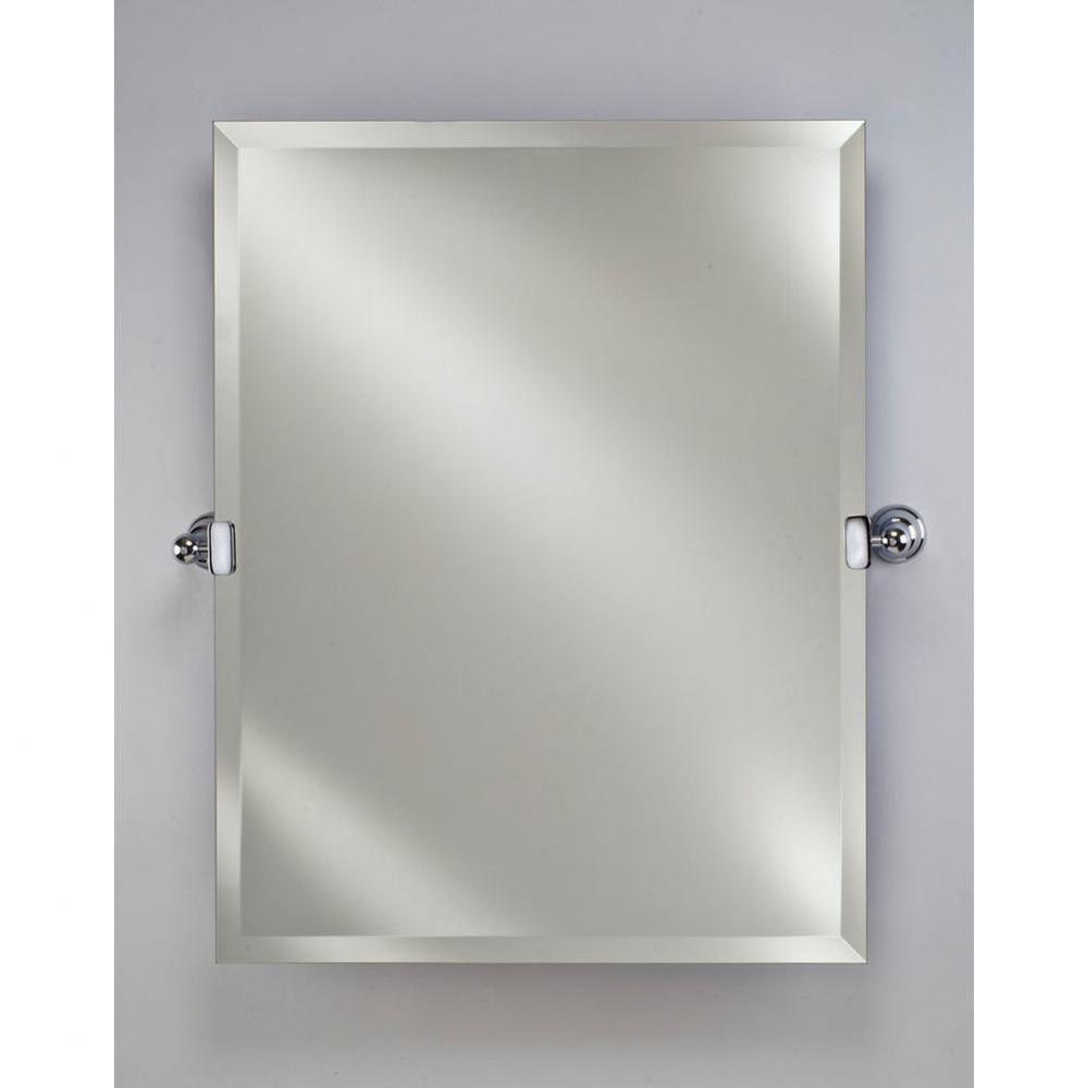 24X36 Rectangular Frameless With Tilt Brackets Polished Chrome Contemporary Brackets