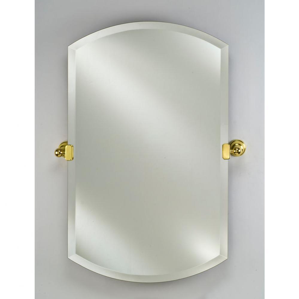 24X38 Double Arch Frameless With Tilt Brackets Polished Brass Traditional Brackets