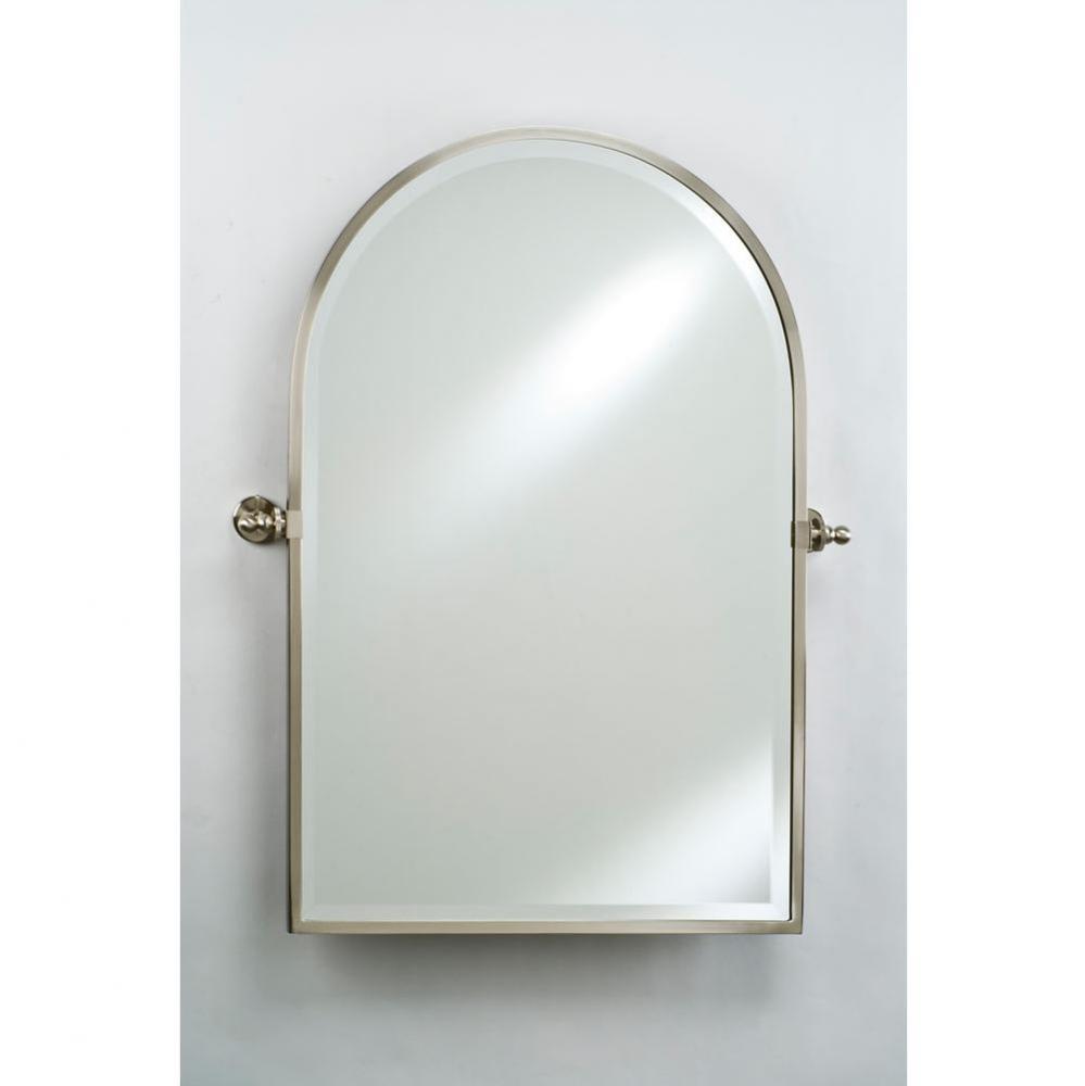 20X30 Arch Top Framed With Brass Gear Style With Tilt Brackets & Trim Satin Nickel