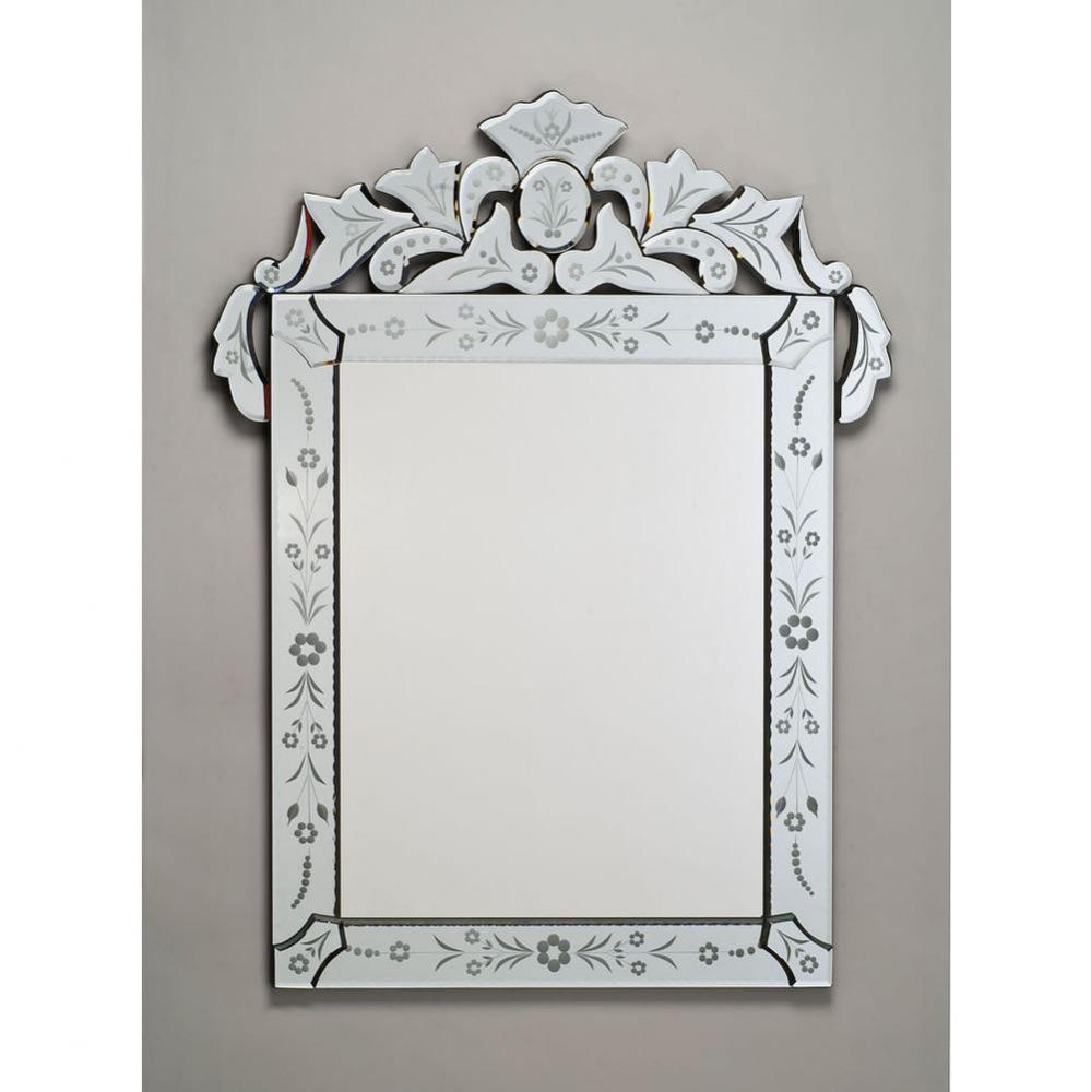 26X36 Rectangular Cut Glass & Etched (Radiance Traditional Cabinet Frame)