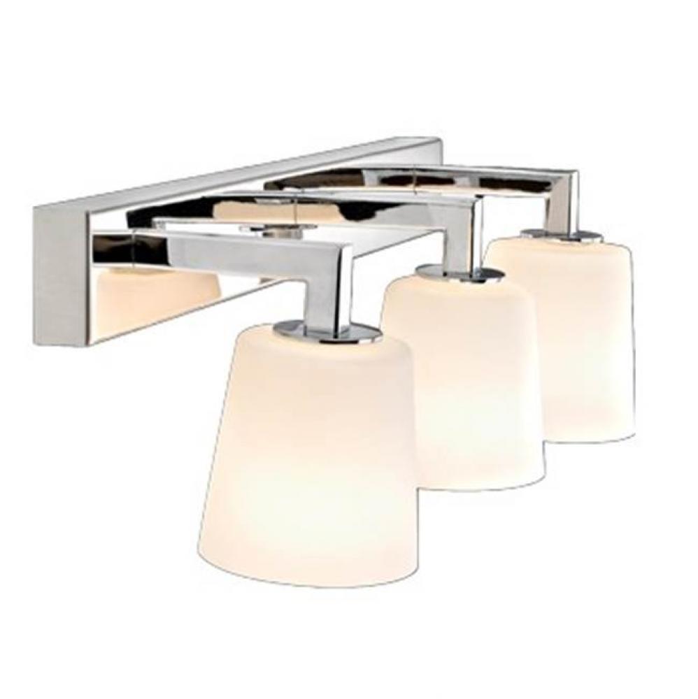 Three Sconce Light Bar W/ Opal Glass Shade