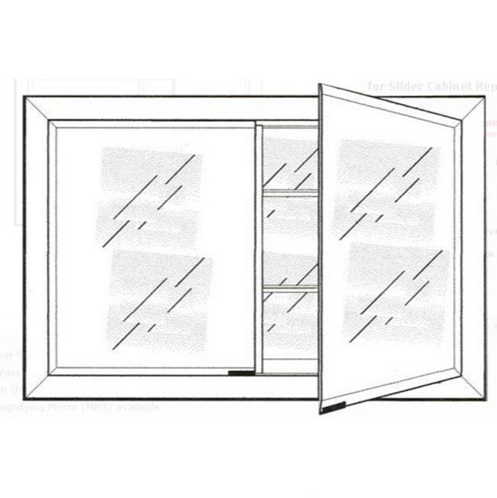 Double Door 33X23 Recessed Polished Glimmer- Flat-1.25