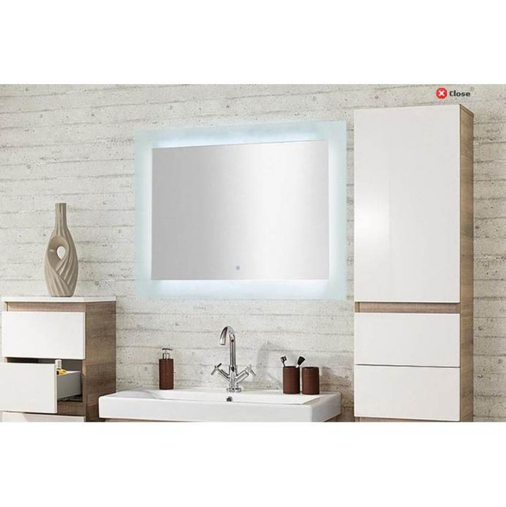 20X36 Led Rectangular Backlit Mirror W/Polished Aluminum Trim