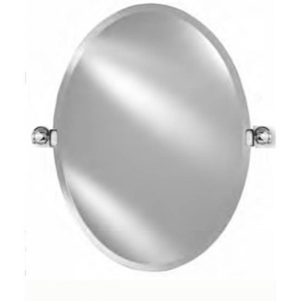 24X32 Oval Frameless Beveled- W/Chrome-Transitional Brackets