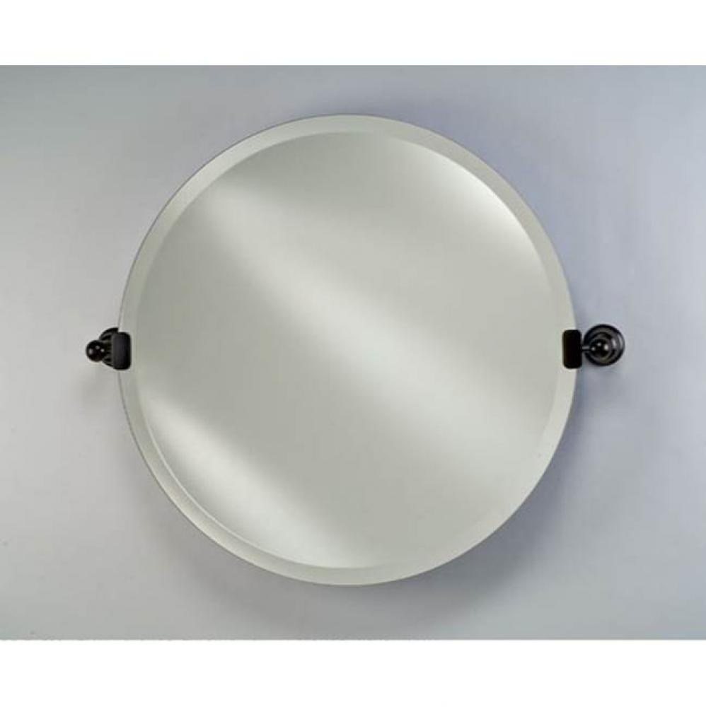 18'' Round Frameless With Tilt Brackets Polished Brass Traditional Brackets