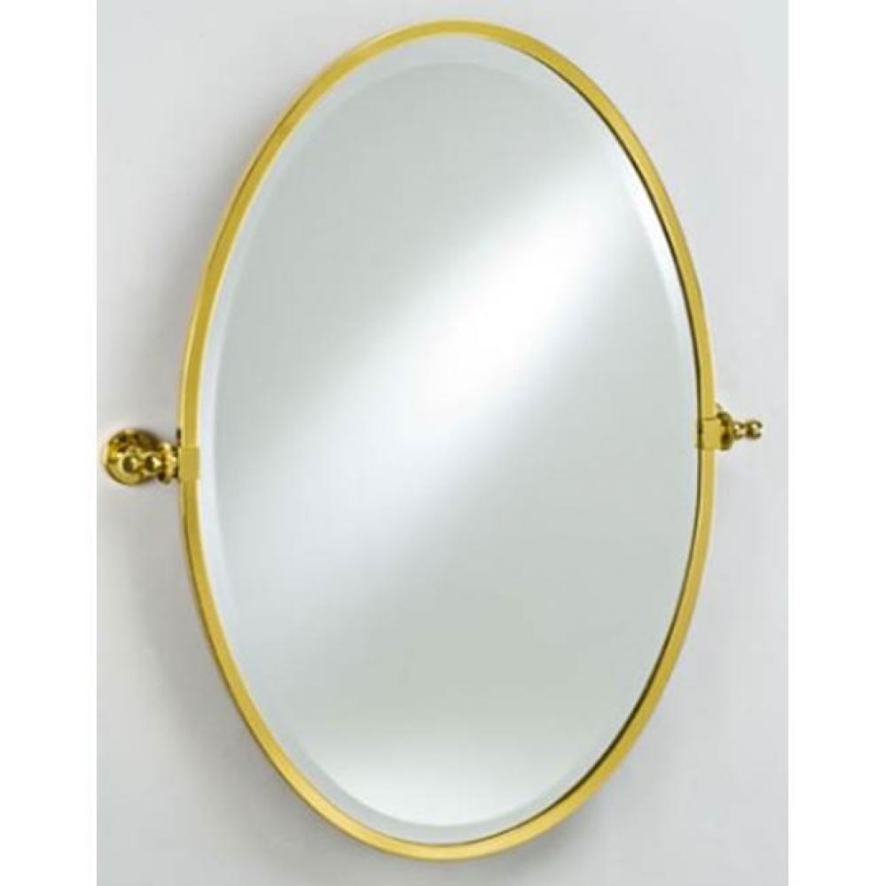 18X26 Oval Framed With Brass Gear Style With Tilt Brackets & Trim Polished Chrome