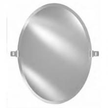 Afina Corporation RM-326-CR-C - 18X26 Oval Frameless With Tilt Brackets Polished Chrome Contemporary Brackets