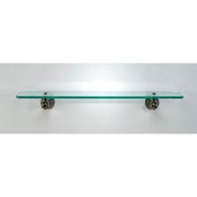 Afina Corporation RS-100-SN-T - 3/8'' Thick Tempered Glass Shelf With Tilt Brackets Satin Nickel