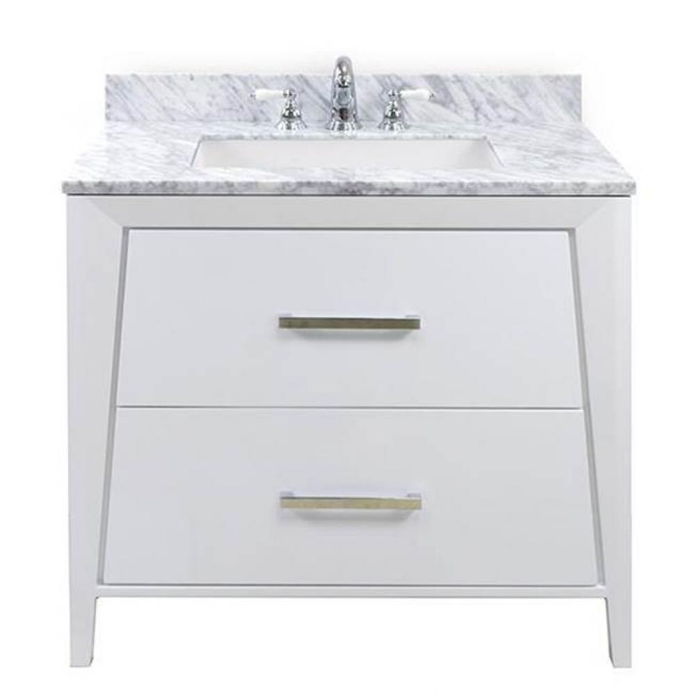 Stone Top 36 x 22.6 x 1-1/8-in Carrara Marble, Large Sink Cutout