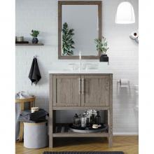 Icera V-6336.209 - Riose Vanity Cabinet (w towel shelf) 36-in, Brushed Grey Oak