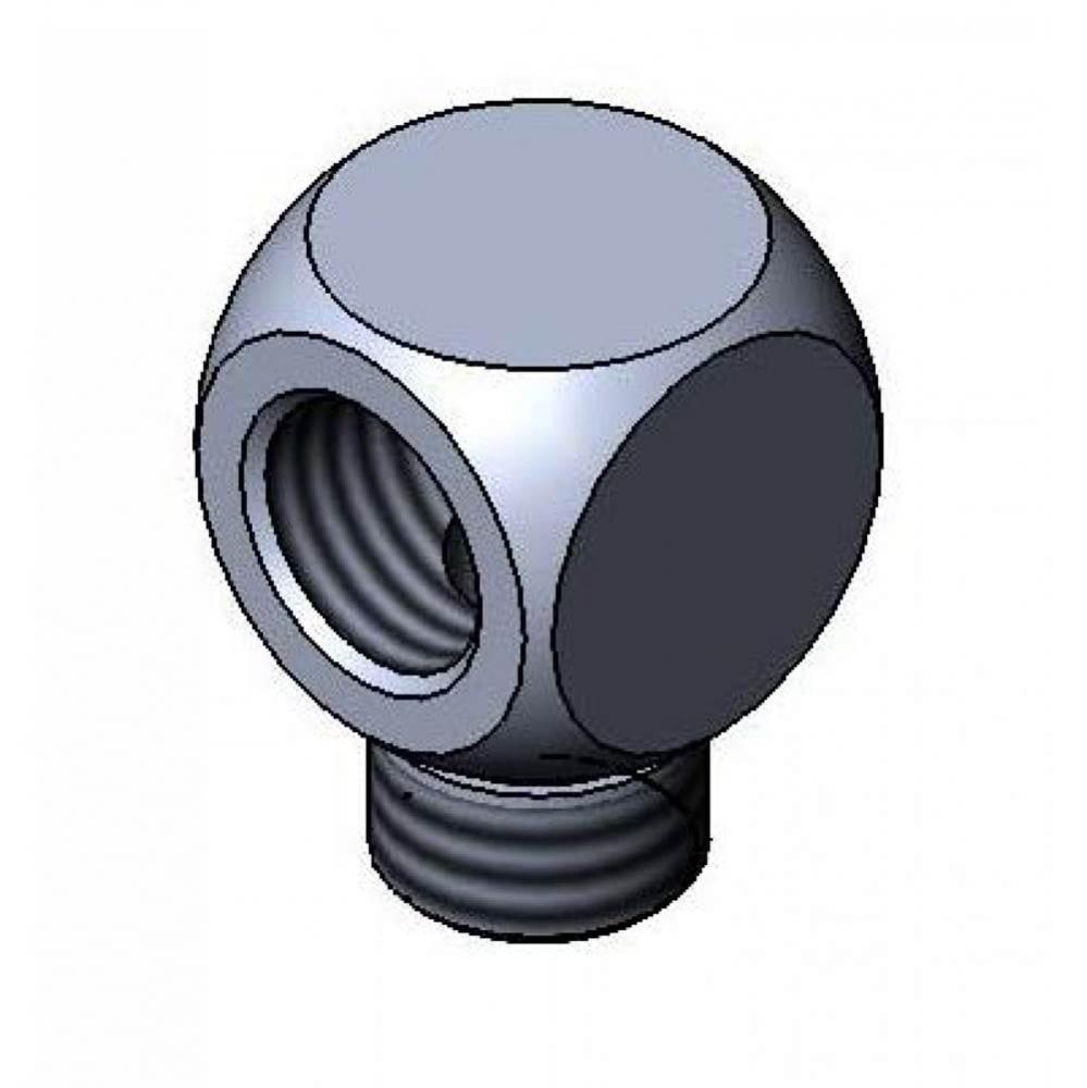 Retro Glass Filler Pedestal Cube, Chrome