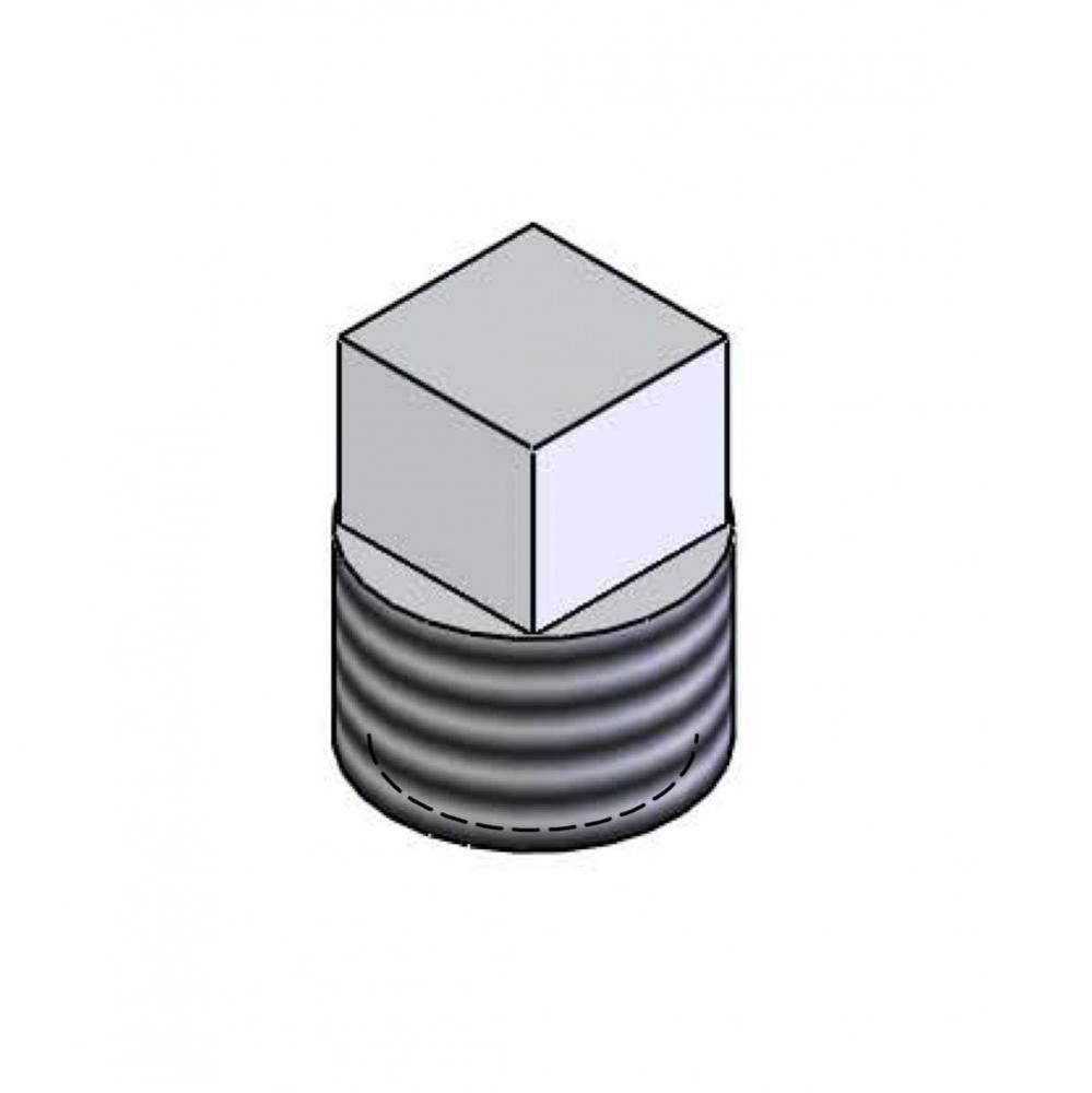 1/2'' NPT Square-Head Plug, Unplated Bras