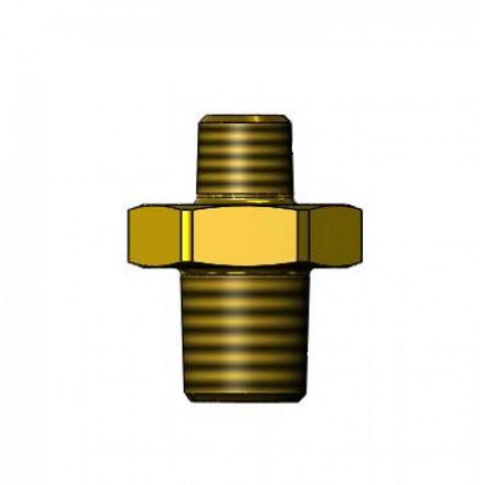 Reducing Hex Nipple, 1/4'' NPT-M x 1/8'' N