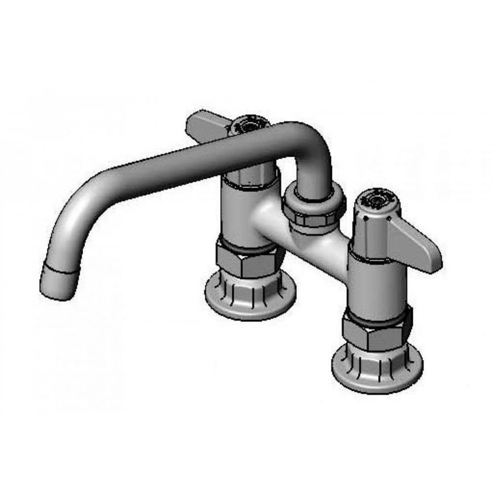 Equip 4'' Deck Mount Swivel Base Faucet, 8'' Swing Nozzle & Supply Nipple