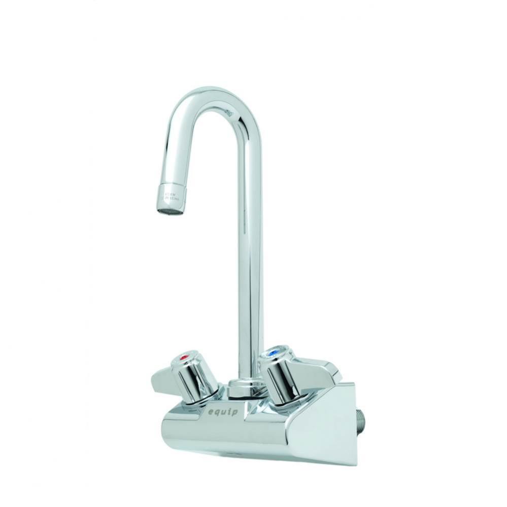 Equip 4'' Wall Mount Faucet w/ 3'' Swivel Gooseneck, 0.5 gpm Non-Aerated VR Ou