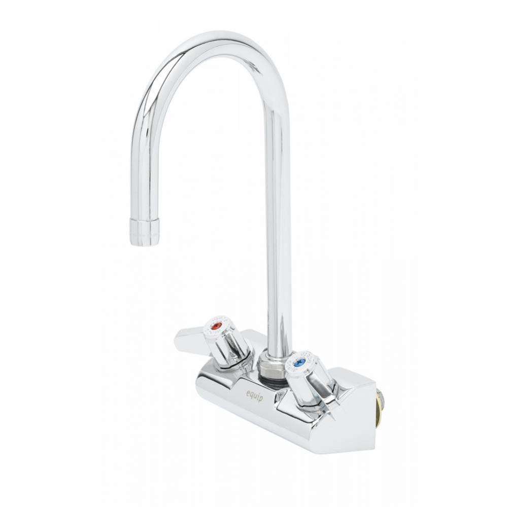 Equip 4'' Wall Mount Faucet w/ 5-1/2'' Swivel Gooseneck, 2.2Gpm Aerator