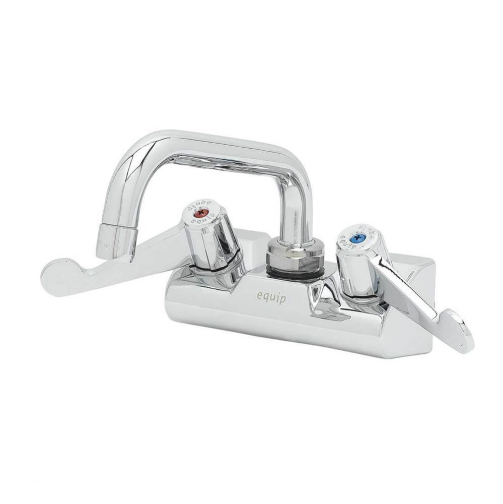 Equip 4'' Wall Mount Faucet w/ 6'' Swing Nozzle, 4'' Wrist Handles,