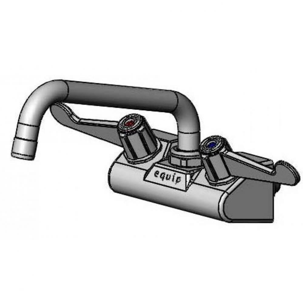 Equip 4'' Wall Mount Faucet w/ 8'' Swing Nozzle, 4'' Wrist Handles,