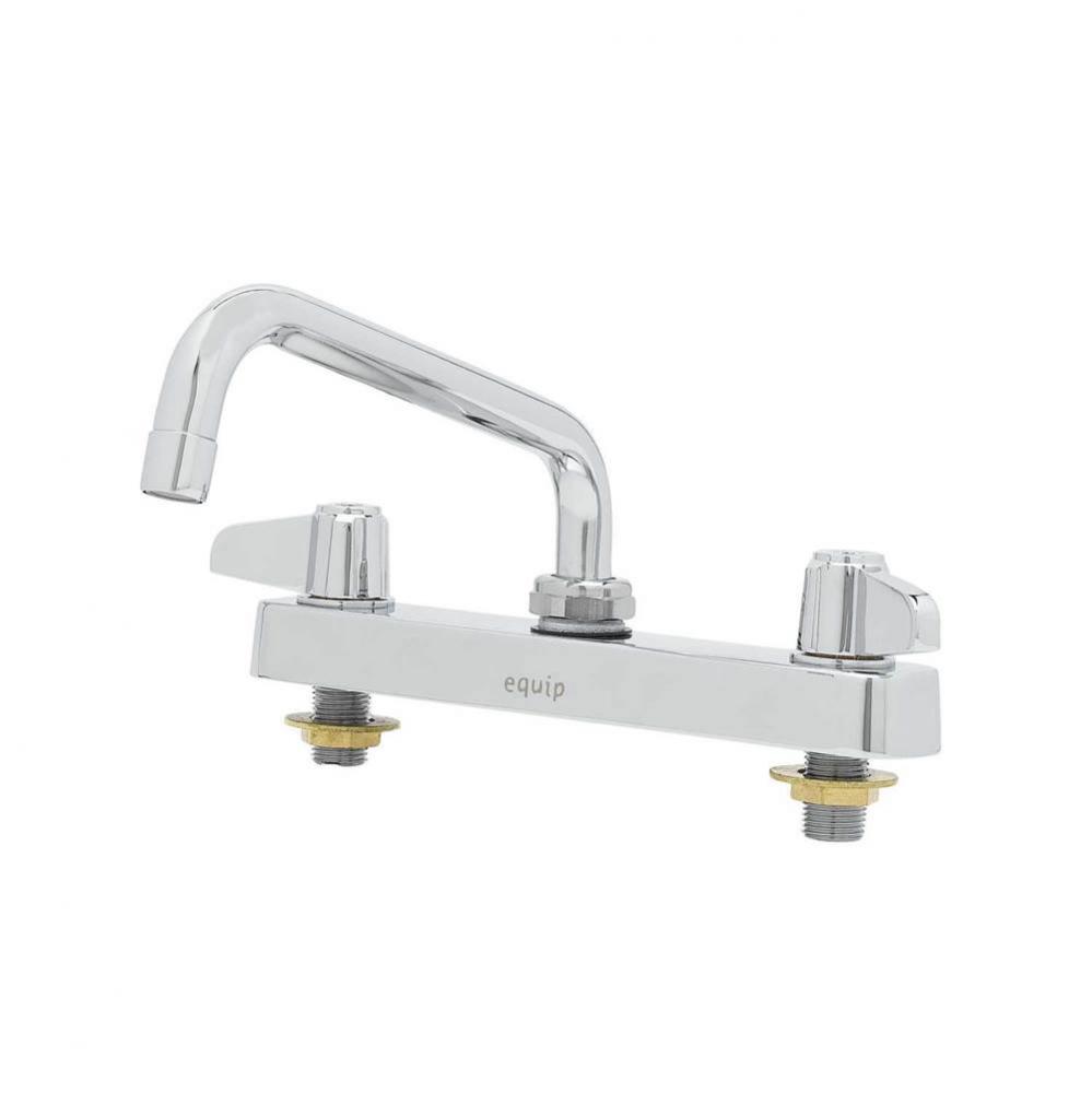 Equip 8'' c/c Deck Mount Workboard Faucet, 6'' Swing Nozzle, Lever Handles