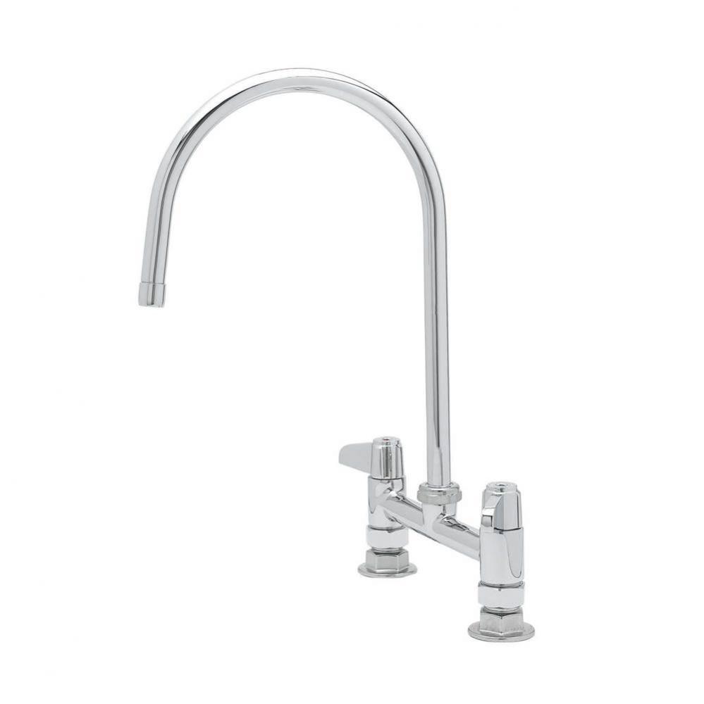 equip 8'' Deck Mount Faucet, Lever Handles, 9'' Swivel GN & 1/2'&apos